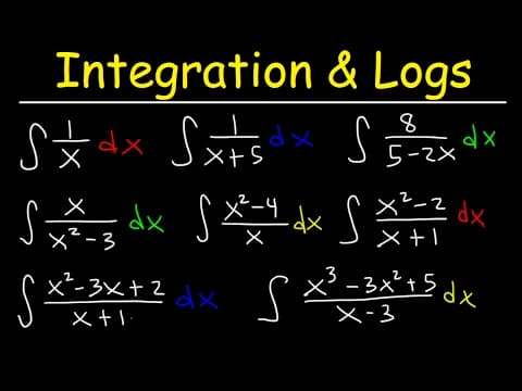 Integration of Rational Functions into Logarithms By Substitution & Long Division thumbnail