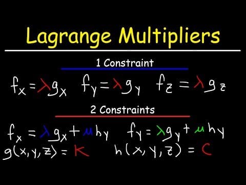 How to Use Lagrange Multipliers for Optimization thumbnail