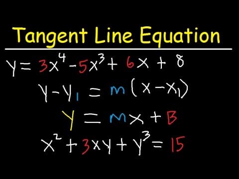 Finding The Tangent Line Equation With Derivatives - Calculus Problems thumbnail