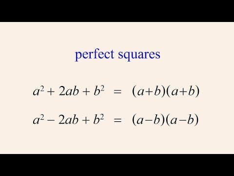 Algebra 72 - Solving Perfect Square Quadratic Equations thumbnail