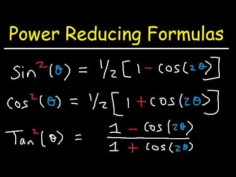 Power Reducing Formulas - Trigonometric Identities thumbnail