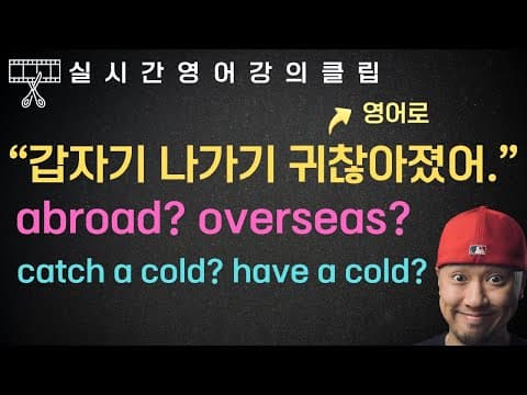 "갑자기 귀찮아졌어" ➠ 영어로 / 해외로? abroad? overseas? / 다양한 미래시제 등 다양한 영어 표현과 교정 ⟪실시간영어강의클립⟫ thumbnail
