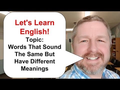 Let's Learn English Words That Sound The Same But Have Different Meanings thumbnail