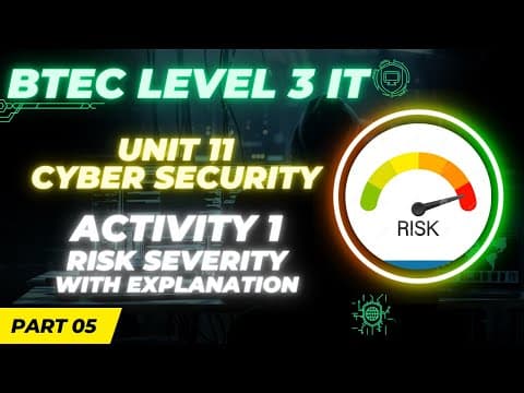BTEC Level 3 IT - Unit 11 - Cyber Security & Incident Management - Part 05 - RISK SEVERITY MATRIX thumbnail