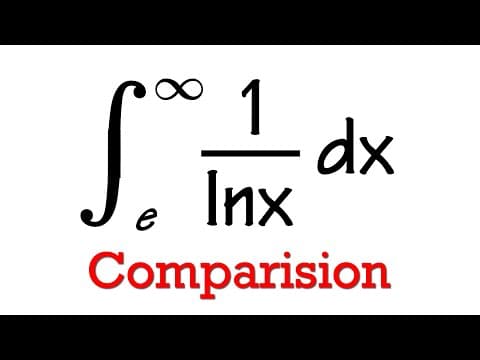 Comparison test for improper integrals ex 3, integral of 1/ln(x) from e to inf, calculus 2 tutorial thumbnail