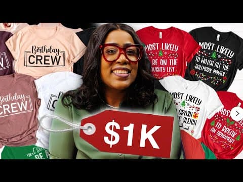 How To Create 100 Shirts in 5 Minutes FOR FREE with AI & Make $1K/Day thumbnail