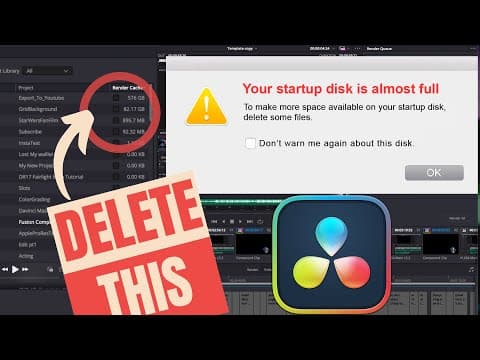 Disk full? INSTANT FIX How Clear Cache in DaVinci Resolve 19 thumbnail