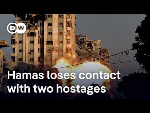 Hamas urges Israel to cease air strikes to find two missing hostages | DW News thumbnail