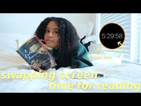 swapping my phone screen time for reading time 📖 ✨ 🧸 thumbnail