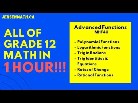 All of Grade 12 Math - Advanced Functions - IN 1 HOUR!!! (part 1) thumbnail