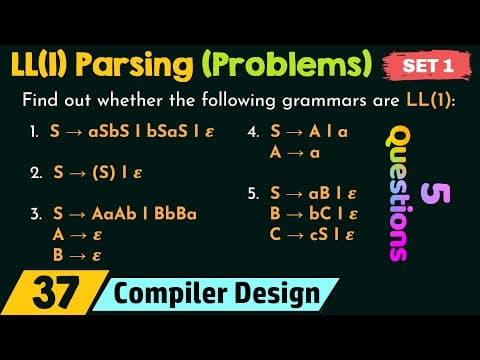 LL(1) Parsing – Solved Problems (Set 1) thumbnail