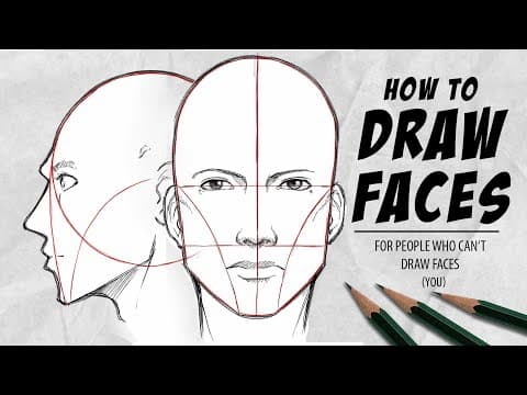 How to DRAW FACES - In your own Style [Front + Sideview] | DrawlikeaSir thumbnail