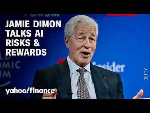 JPMorgan CEO Jamie Dimon discusses AI risks and advantages to society thumbnail
