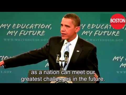 President Obama Makes Historic Speech to America's Students  -  English subtitles thumbnail
