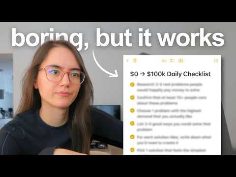 a daily checklist to get your business from $0 to $100K/year thumbnail
