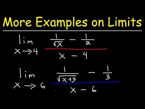 Evaluating Limits With Fractions and Square Roots thumbnail