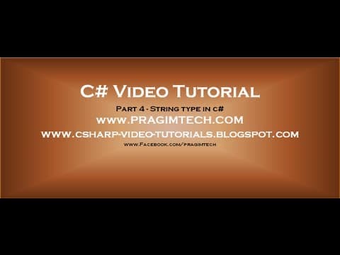 Part 4 - C# Tutorial - String type in c#.avi thumbnail