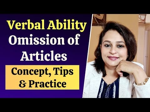Omission of Articles in Verbal Ability - Concept, Tips & Practice for Placement Tests, Jobs & Exams thumbnail