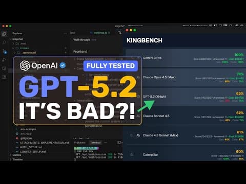GPT-5.2 (V/S Gemini 3 & Opus 4.5) - Fully Tested: Is it the OPENAI Comeback or A FLOP? thumbnail
