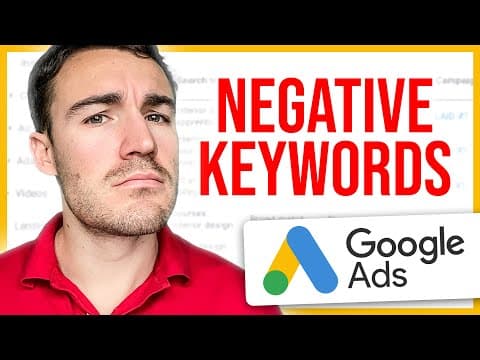 How To Create A NEGATIVE Keyword List For Google Ads thumbnail