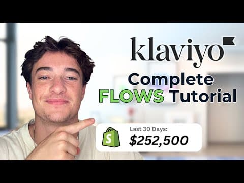 Klaviyo Flows Tutorial for Shopify (2024): 8 Email Marketing Flows You NEED Live thumbnail