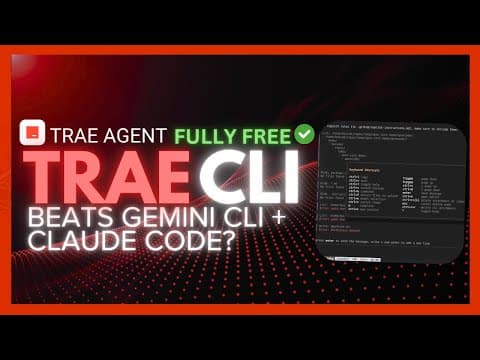 Trae Agent: FULLY FREE AI Coder + Opensource! BYE Gemini CLI & ClaudeCode? (Opensource) thumbnail