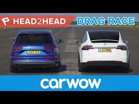 Tesla Model X vs Audi SQ7 - Electric vs Diesel acceleration challenge | Head2Head thumbnail