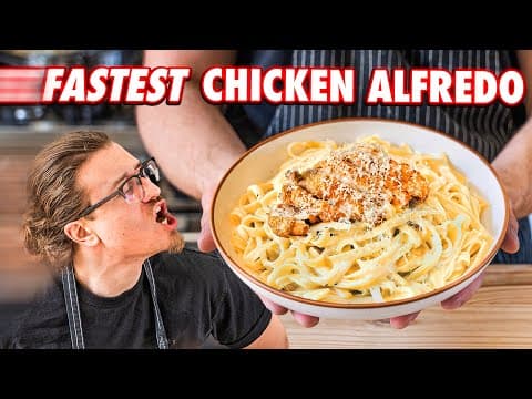 Making Chicken Alfredo Faster Than A Restaurant | But Faster thumbnail