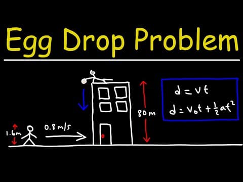 Egg Drop Free Fall Physics Problem - Kinematics With Two Dimensions thumbnail