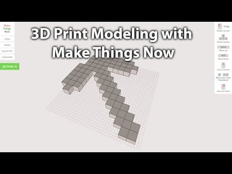 3D Print minecraft pickaxe with Make Things Now website review!! thumbnail
