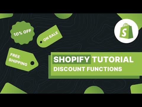 Shopify Tutorial - Create a Discount Shopify Function thumbnail