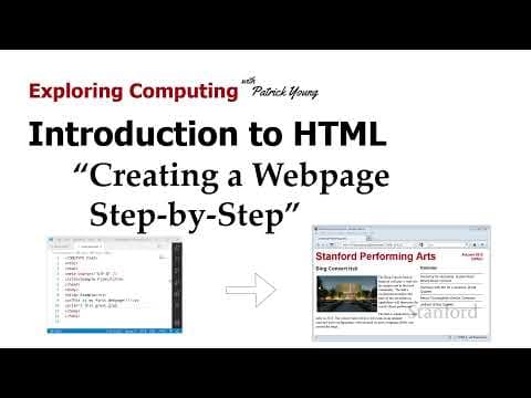 Stanford CS105 | 2021 | Lecture 7.3 Intro to HTML: Creating a Webpage Step-by-Step thumbnail