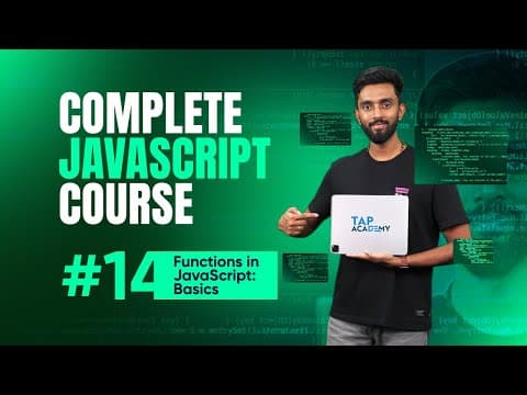 Writing Your First JavaScript Function | Day 14 | Complete JavaScript Course thumbnail