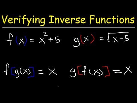 Verifying Inverse Functions | Precalculus thumbnail