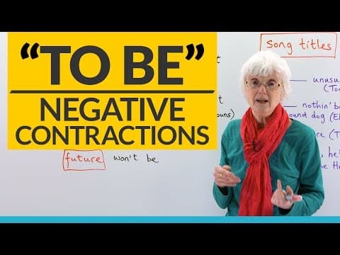 English Grammar: Negative contractions of the verb "TO BE" thumbnail