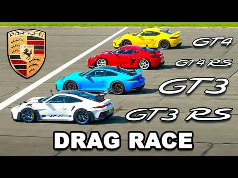 Porsche 911 GT3 RS v GT4 RS v GT3 v GT4: DRAG RACE thumbnail