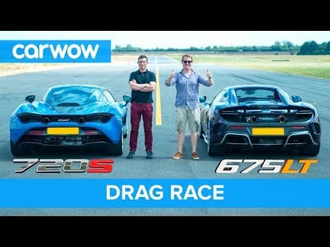 McLaren 720S v 675LT DRAG RACE, ROLLING RACE & BRAKE TEST | Mat vs Shmee pt 1/4 thumbnail