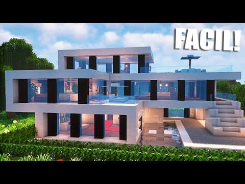 ✅Cómo hacer una casa MODERNA en Minecraft🏡 (FÁCIL Y RÁPIDO) (#12) thumbnail