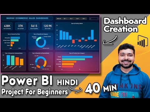 Power Bi tutorial for Beginners | Power BI Dashboard Project in Hindi | Power Bi Course 2023 thumbnail