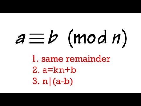 What does a ≡ b (mod n) mean? Basic Modular Arithmetic, Congruence thumbnail