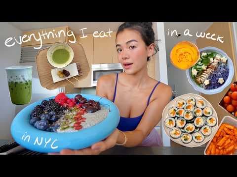 what i eat in a week as a busy girl in NYC | easy recipes + fave places! thumbnail