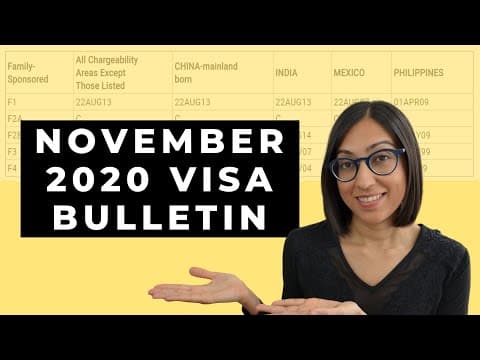 Visa Bulletin November 2020 | Visa Bulletin Update (check your priority date!) thumbnail