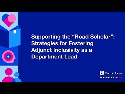 Supporting the "Road Scholar": Strategies for Fostering Adjunct Inclusivity as a Department Lead thumbnail