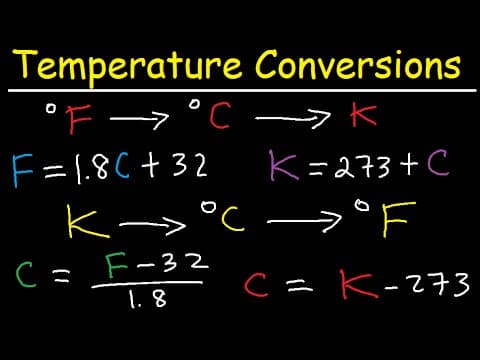 Celsius to Fahrenheit to Kelvin Formula Conversions - Temperature Units C to F to K thumbnail