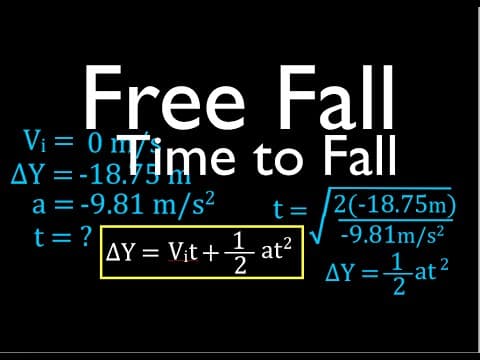 Physics, Kinematics, Free Fall (4 of 12) Solving for Time to Fall from Known Height thumbnail