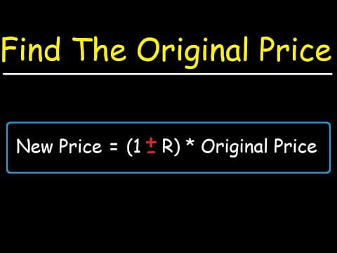 How to Calculate the Original Price After a Discount thumbnail