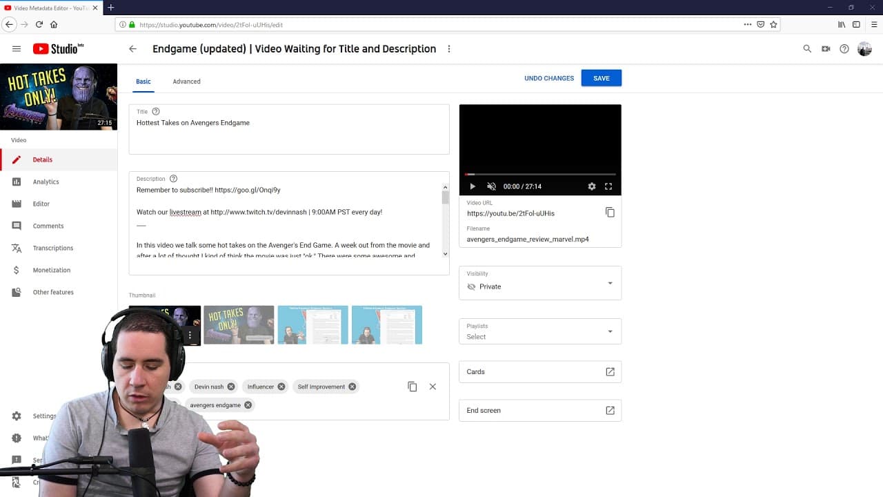 YouTube video player