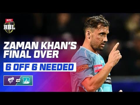 Zaman Khan Final Ball THRILLER! 6 To Win Off The Last Over 🫣 | #BBL15 thumbnail