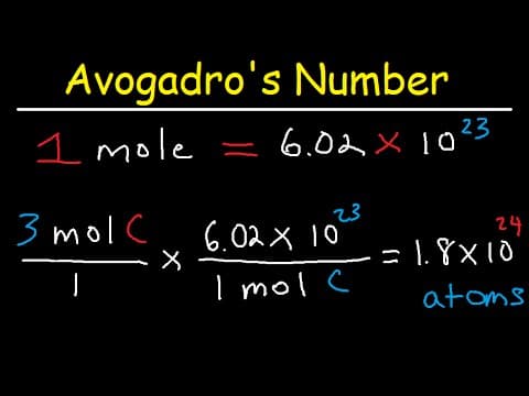 Avogadro's Number, The Mole, Grams, Atoms, Molar Mass Calculations - Introduction thumbnail