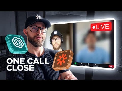 Closing a $3,000 AI Chatbot LIVE sales call (+$500/mo management fee) thumbnail
